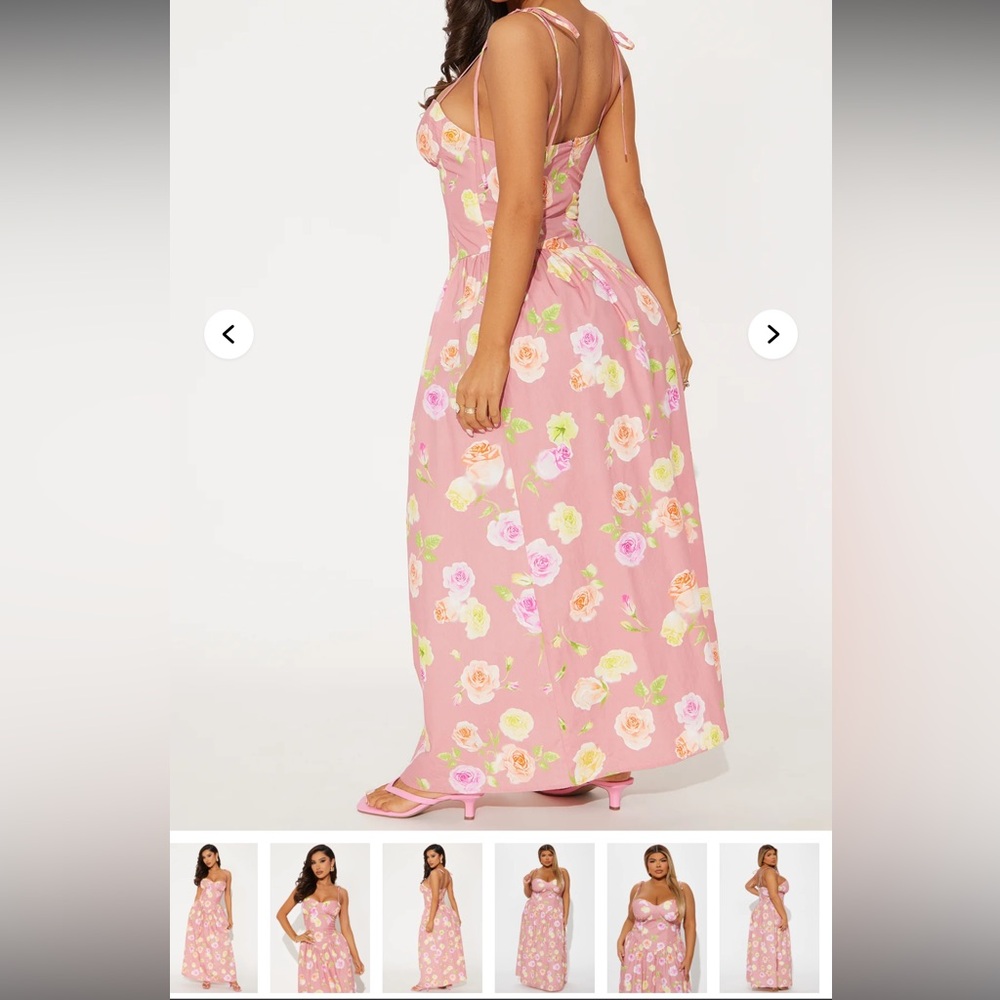 Colsie Gingham Corset Midi Dress - Mauve/combo
